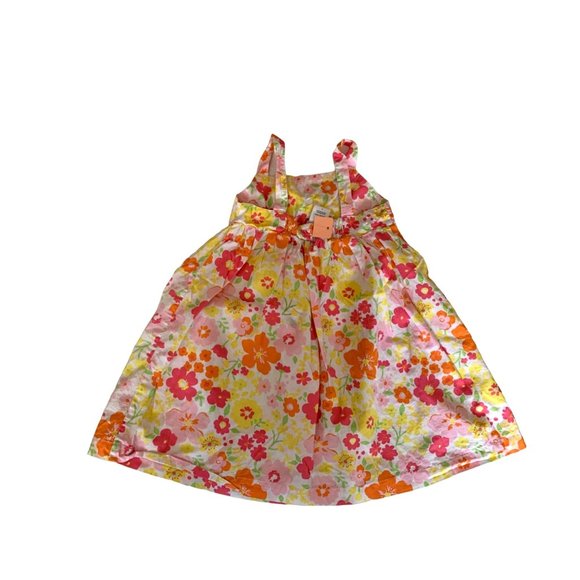 Wonder Kids Girls Size 4T Summer Sleeveless Dress floral Bow Pink Orange - Picture 3 of 4